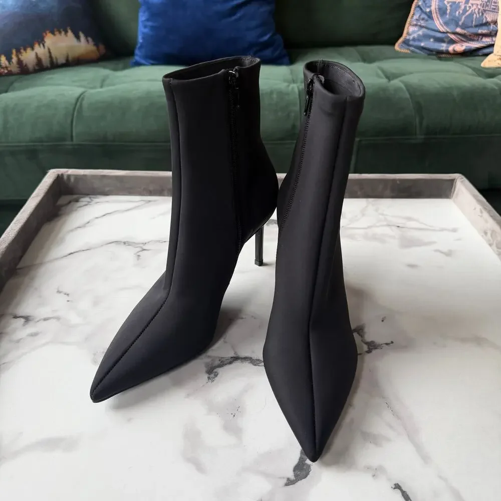 Jeffrey Campbell Nixie Black Neoprene Booties Size 8
